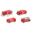 4(pcs)1:60消防车模型 回力 黑轮 金属