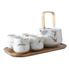大理石纹金茶具四杯组 单色清装 陶瓷