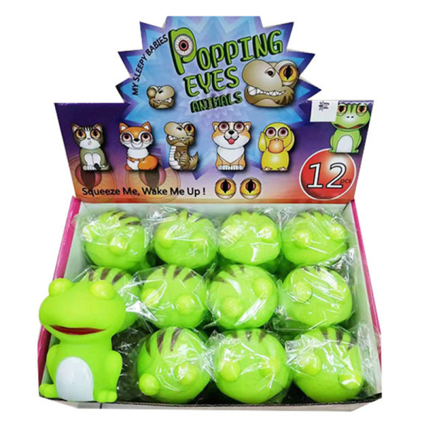 12PCS 青蛙爆眼捏捏乐发泄玩具解压玩具挤眼眯眼 塑料