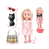 2款式吹瓶身搪胶头娃娃公仔带手提包,宠物,眼镜 13寸 塑料