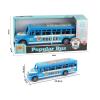 玩具巴士车可开门带灯光音乐送电池惯性巴士车公交车玩具模型 惯性 警察 混色 塑料