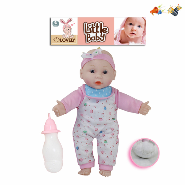 棉身娃娃带奶瓶 14寸 声音 不分语种IC 包电 布绒