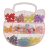 12pcs儿童DIY粉红盒珠中珠串珠-小熊 塑料