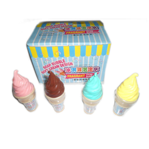 12PCS 中英文12只庄香味冰淇淋泡泡水 塑料