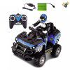 开拓者ATV越野摩托车带USB线 遥控 1:12 4轮 4通 包电 黑轮 塑料