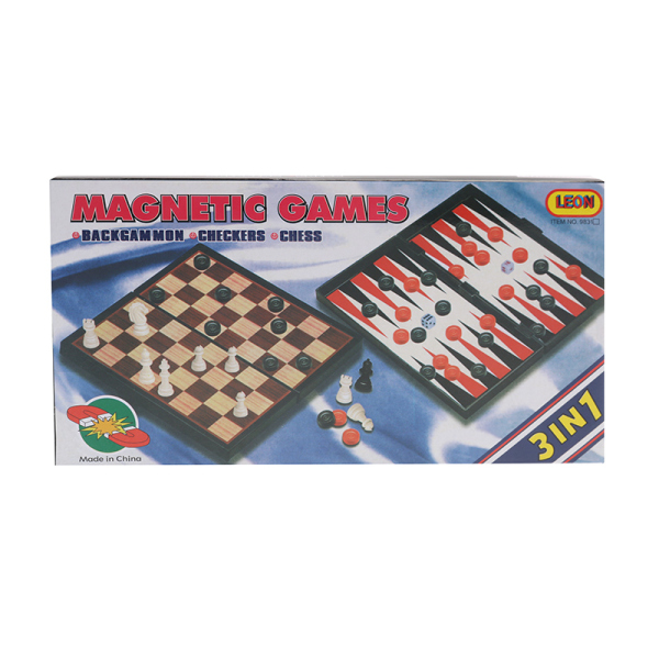 3合1磁性国际象棋＋双陆棋＋国际跳棋 国际象棋 塑料