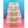 塑料长方形冰箱收纳保鲜盒3PCS 单色清装 塑料