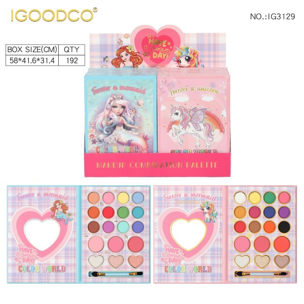 24PCS 2款式 彩妆套装 盒装 展示盒 塑料