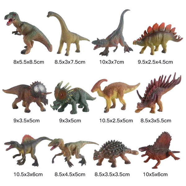 12款式3寸恐龙 塑料