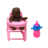 黑人娃娃带奶瓶,餐椅 5寸 搪胶