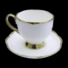 200ml咖啡杯碟套装，白浮雕系列（杯:11*8.5*7.2cm，碟:13.8*13.8*1.8cm ） 材质瓷器