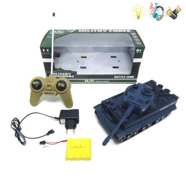 坦克 遥控 4通 灯光 音乐 不分语种IC 主体包电，遥控器不包电 实色 塑料