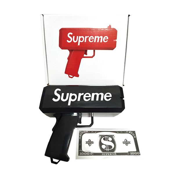 Supreme喷钱枪带100张纸币 电动 手枪 实色 塑料