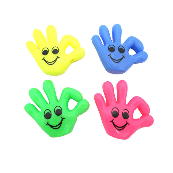 4只庄卡通笑脸手指口哨多色 塑料