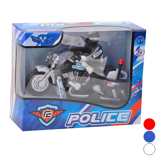 摩托警车 回力 2轮 黑轮 警察 塑料