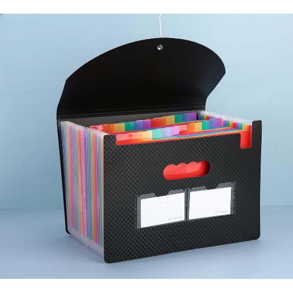 ZY-7005-25透明白色25格内胆彩虹风琴包 单色清装 塑料