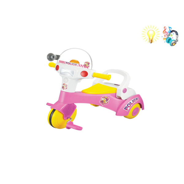 儿童三轮车带灯光音乐 塑料