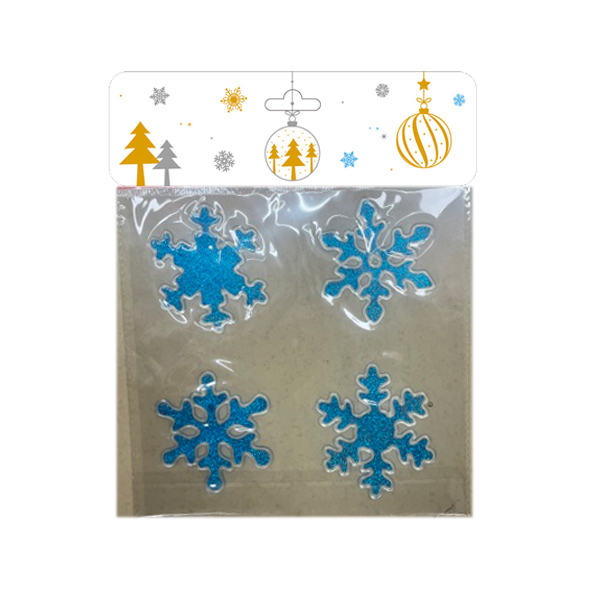 20*20cm 圣诞蓝色雪花窗贴 单色清装 塑料