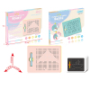 小号380珠素色调女孩儿童磁力画板配6张卡片 单色磁性 单面 塑料