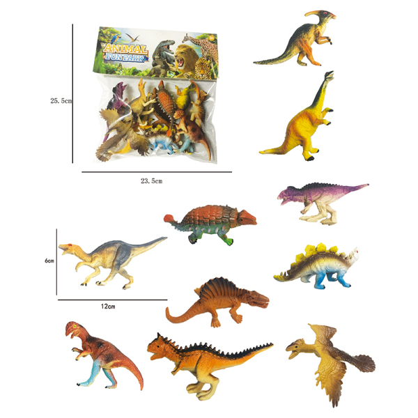 10pcs恐龙动物A套装 塑料