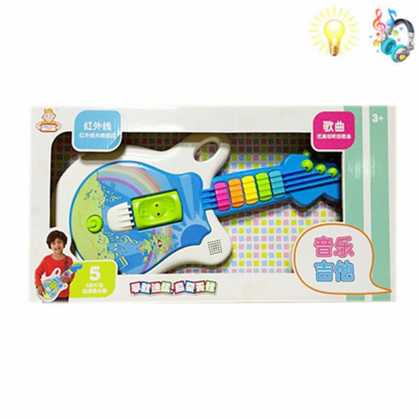 光感卡通吉他(中文包装) 灯光 音乐 不分语种IC 塑料