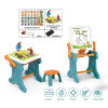 2合1儿童磁性画板积木桌组合 塑料