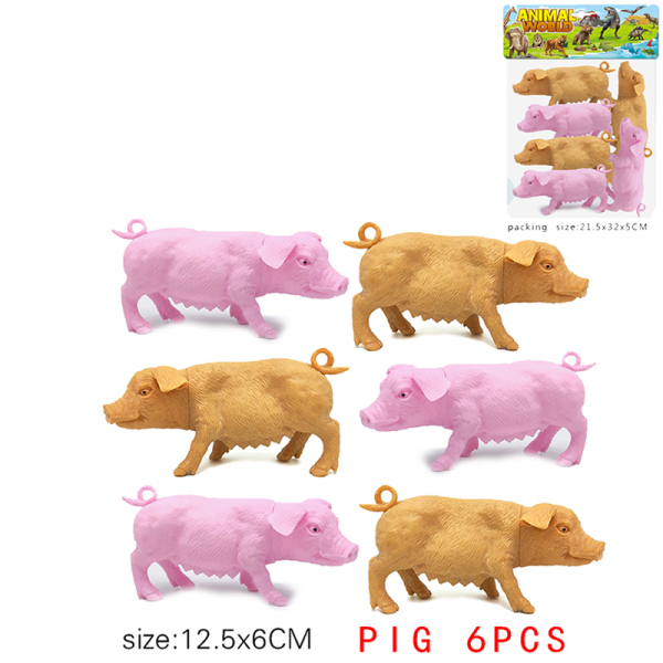 6(pcs)农场小猪 塑料