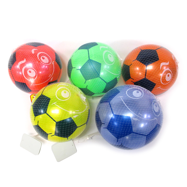 9寸足球彩印球 塑料
