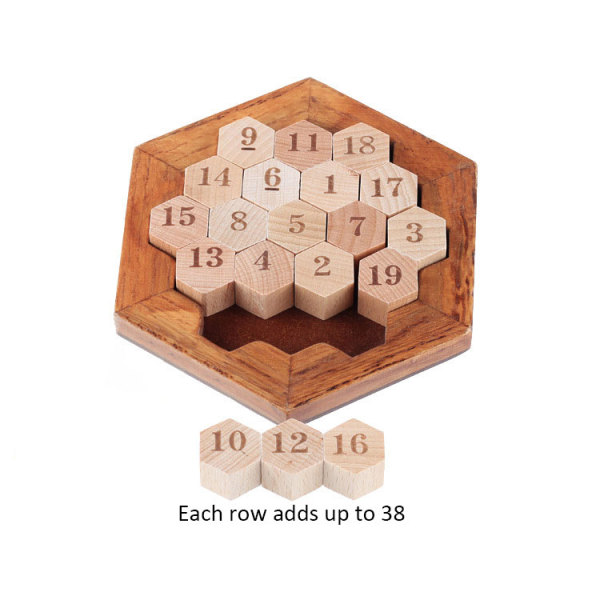 木质蜂窝拼盘数字益智玩具 木质