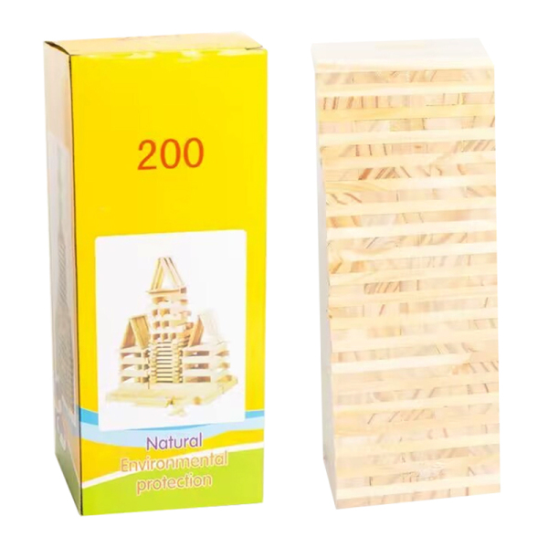 200片原木多米诺搭建积木 木质