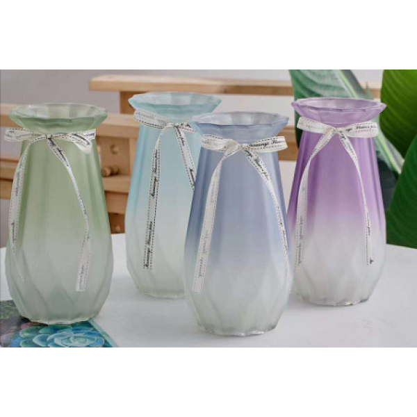 新诺磨砂玻璃花瓶【20.4*9.7*10.3CM】 单色清装 玻璃