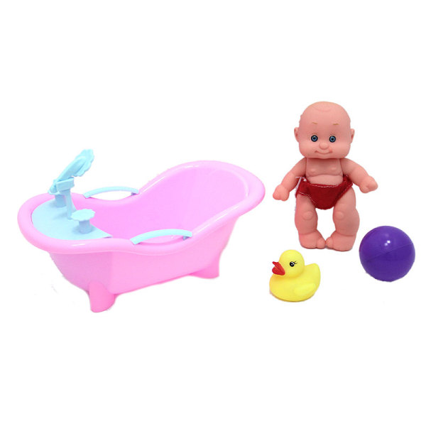 8寸搪胶表情娃娃带浴盆,小鸭,球 塑料