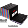 ZY-7004 A4-13格三边封圆盘扣风琴包黑色内胆彩虹色 单色清装 塑料