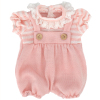 粉红条纹羊毛吊带裤 娃娃衣服 18寸 布绒