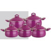 汤锅套装 茄子形状 10pcs （18-26CM） 紫色 十件套 金属