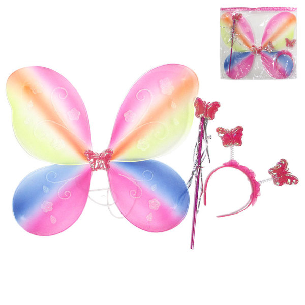 蝴蝶翅膀+天使棒+发夹 塑料