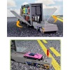 手提弹射收纳货柜车 2色配3只滑行合金车2条滑梯 滑行 实色 塑料