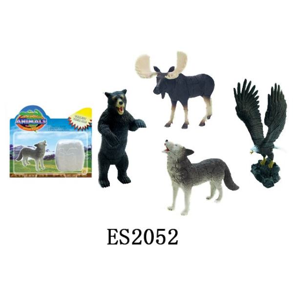 4款9~12cm拼装喷漆北美洲动物 塑料