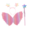 儿童蝴蝶翅膀背饰仙女棒星星发饰三件套 套装 塑料