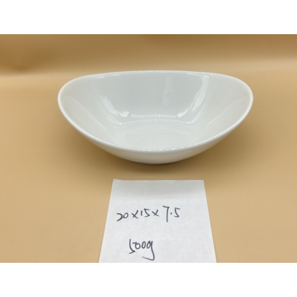 白色瓷器餐盘
【20*15*7.5CM】 单色清装 陶瓷
