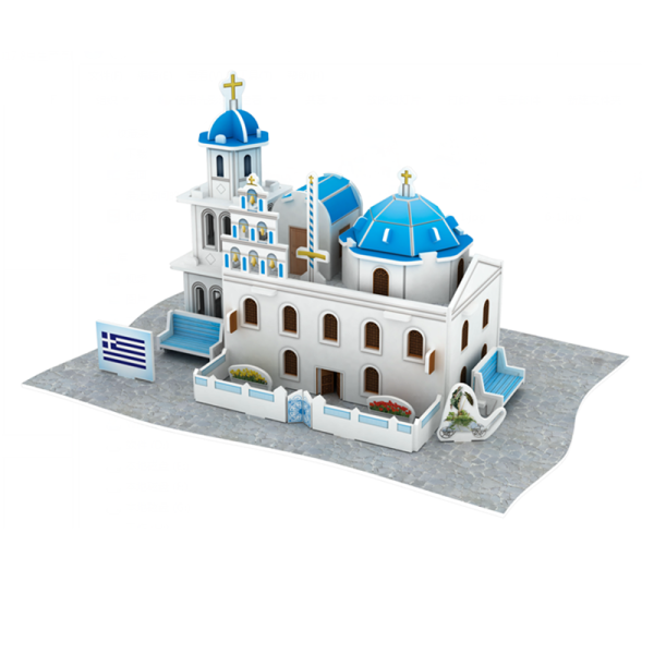 34pcs3D希腊-教堂拼图 建筑物 塑料