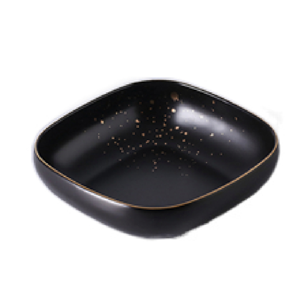 哑光黑点7.75英寸正方碗 单色清装 陶瓷