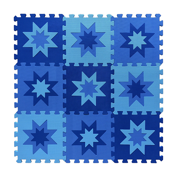 9片八角花地垫(浅蓝/蓝色/深蓝)  塑料