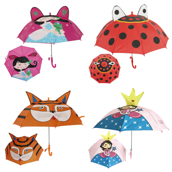 卡通可爱儿童耳朵雨伞创意晴雨伞【64CM】 混色 塑料