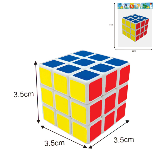 3.5cm白底热转印魔方 方形 3阶 塑料