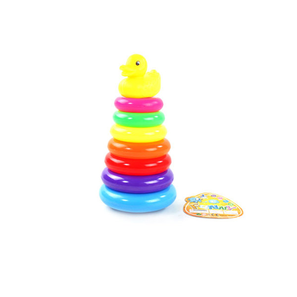 7层圆形不倒翁彩虹套圈-鸭子 塑料