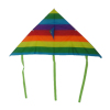 120公分三角形彩条风筝配30米线  布绒