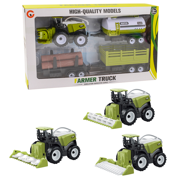 3款农夫工程车组合 惯性 塑料