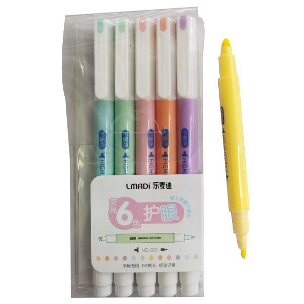 6PCS 荧光笔 塑料