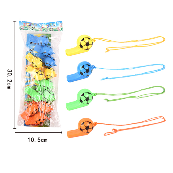 12只装彩色足球口哨  塑料